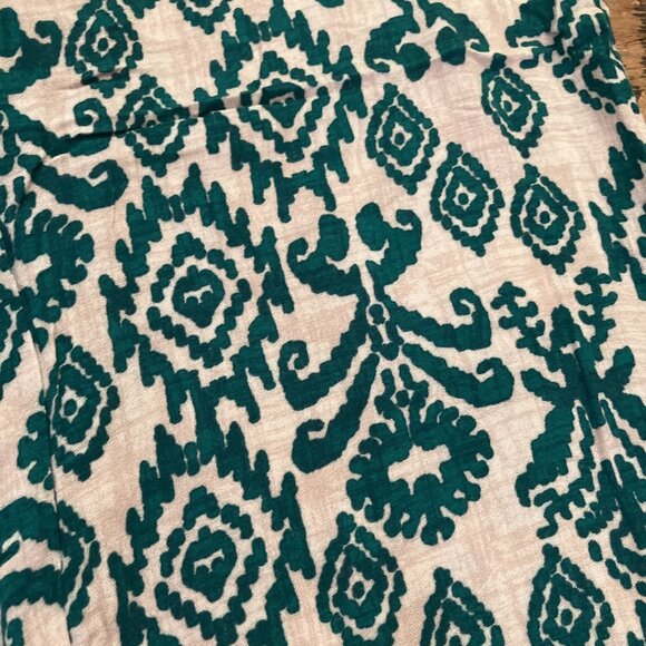 Cupio Womens Sz L/G Green & White Patterned Pants - Picture 4 of 5